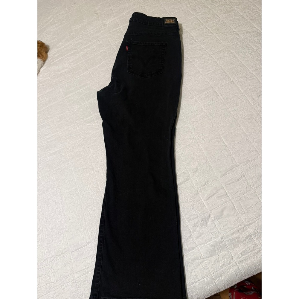 Levis 512 Perfectly Shaping Boot Cut Jeans Womens 22 S/C Black Stretch Denim